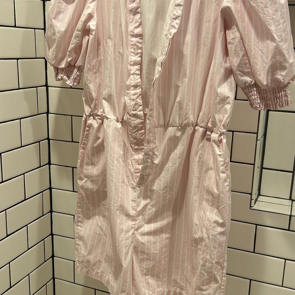 JustFab Light Pink Striped jumpsuit